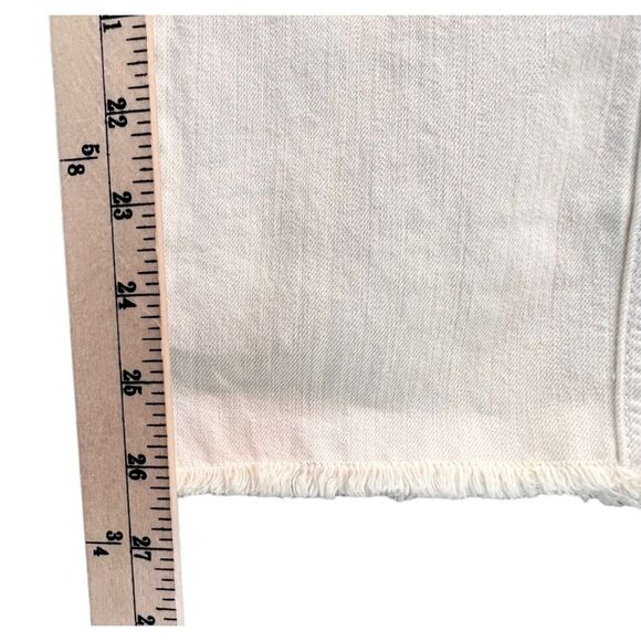 Free People We The Free Jeans Womens 27 Cream Tapered Leg Five Pocket Raw Hem - Picture 8 of 13